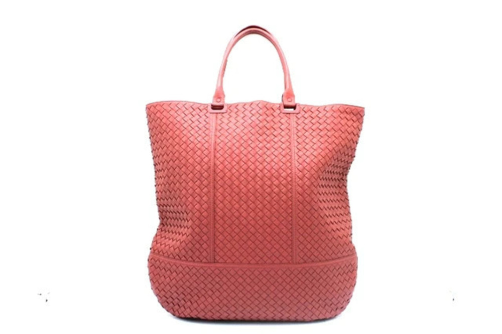 BOTTEGA VENETA Tote Bag Calfskin Pink Charcoal Black